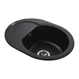 Гранітна мийка Globus Lux Moraine чорний металік 600x470мм-А0001 000022428, Чорний - мініатюра 4