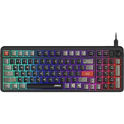 Клавіатура MSI FORGE GK110 UA 98key USB-A EN/UKR/RU LED Black (S11-04UA226-HH9)