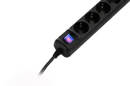 Подовжувач мережевий 5 розеток 5 метрів 2E Power Extension 5 Type F 5m 16A Black - мініатюра 5