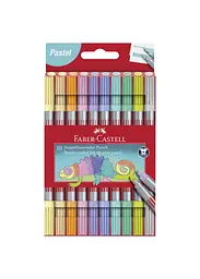 Фломастери 10 кол. FABER CASTELL Fibre-Tip Pastel двосторонні (151112)