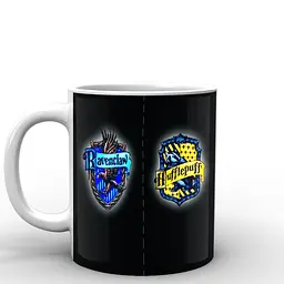 Кухоль GeekLand Harry Potter Гаррі Поттер Факультети Хогвартсу HP.02.013 білий чорний фон 330 мл - мініатюра 3