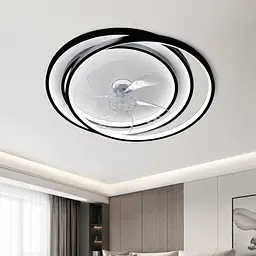 Стельова LED-люстра-вентилятор Artlight WG5088A BK+WH, біла з чорною окантовкою, 70 Вт, від 10-18 м²