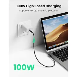 Дата кабель USB-C to USB-C 2.0m 100W US334 Black Ugreen (70645) - мініатюра 4