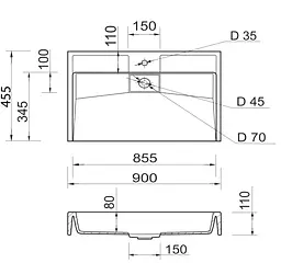 Раковина Adamant Vision 90 white 4824296204301, Білий - мініатюра 6
