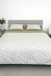 Комплект постільної білизни Ecotton полуторний 150х215 см сатин зелений (рис. 24308) (24803)