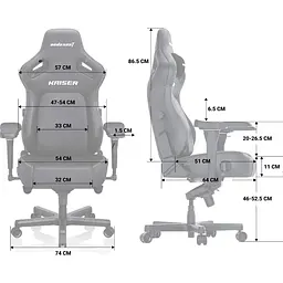 Геймерське крісло Anda Seat Kaiser 4 L Linen Fabric Ash Gray (AD12YDDC-L-20-G-CF) [121782] - мініатюра 12