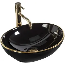 Умивальник Rea Sofia edge накладний black gold REA-U3695, Чорний