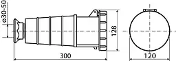 Розетка переносна P5 125А IP67 3P+N+PE ГП АСКО-УКРЕМ (A0080020011) - мініатюра 4