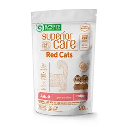 Сухий беззерновий корм з оселедцем для рудих котів усіх порід Nature's Protection Superior Care Red Cats, 400г