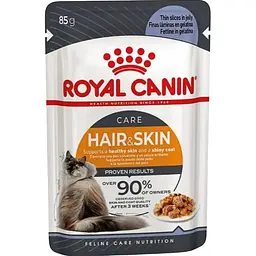 Вологий корм для котів Royal Canin Hair & Skin Care шматочки в соусі 85 г