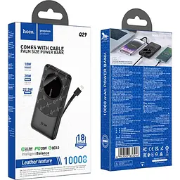 Зовнішній акумулятор Hoco Q29 Nobility Lightning 10000mAh 22.5W Black [123632] - мініатюра 5