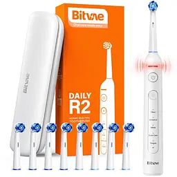 Електрична зубна щітка обертаюча з футляром Bitvae R2 8 насадок White - мініатюра 2