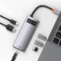 Usb-хаб (адаптер) Baseus Metal Gleam Series 8-in-1 Type-C to HDMI+Usb WKWG050013 - мініатюра 3