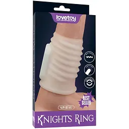 Насадка на пеніс Lovetoy Knights Ring Vibrating Spiral 10 см білий