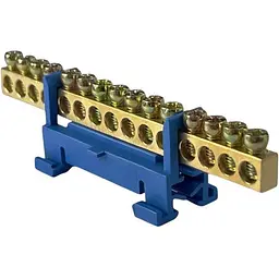 Шина нульова PF 15 6x9мм2 (синя) SPF615B на Din-рейку