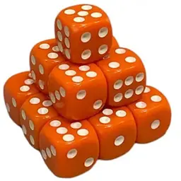 Настільна гра Games 7 Days Кубик D6 з точками (помаранчевий) , 1 шт. (g7dd6dotsorange)