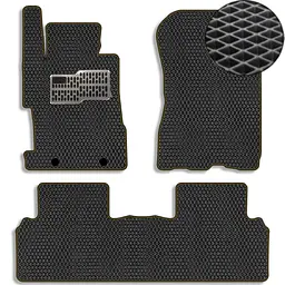 Килимки в салон EVA для Honda Civic 8 Седан 4D 2006-2011 з підп'ятником Чорні-Коричневий кант 5 шт