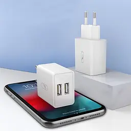 Зарядний пристрій SkyDolphin SC30V (2USB, 2.1A) White + кабель microUSB (SDMZP-000114) - мініатюра 2
