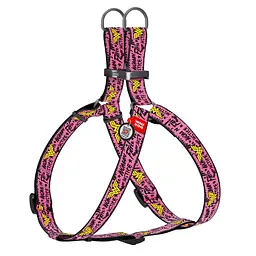 Шлея для собак анатомічна Waudog Nylon з QR паспортом, малюнок Чудо-жінка, металева пряжка-фастекс, S, Ш 15 мм, 25-40 см, З 20-30 см