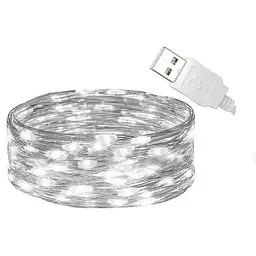 Гірлянда крапля роси usb Sun Lamp 100 led нитка довжина 10м c USB для 5v, від powerbank, біле світло