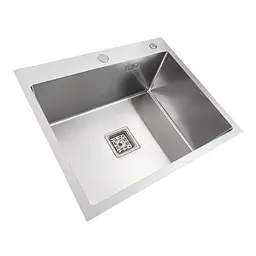 Кухонна мийка Platinum Handmade НSB з нержавіючої сталі 3 мм прямокутна 60x50x23 см (SP000037018) - мініатюра 2