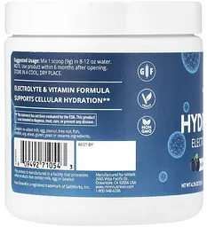 Електроліти Hydration+ для підтримки водного балансу лохина й асаї 135 г (4,76 унції) MRM Nutrition - мініатюра 3