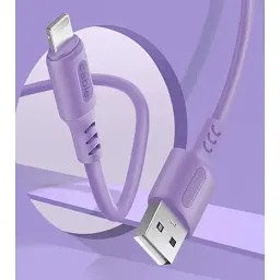 Дата кабель USB 2.0 AM to Lightning 1.0m soft silicone violet ColorWay (CW-CBUL044-PU) - мініатюра 5