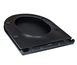 Сидіння для унітазу Qtap Robin Matt Black з мікроліфтом Slim Duroplast, Quick Release QT99HY2411MB - мініатюра 3