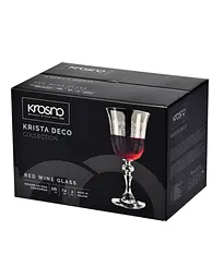Набір келихів для червоного вина Krosno Krista Deco, скло, 220 мл, 6 шт. (788067) - мініатюра 3
