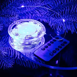 Гірлянда Роса нитка 500 LED довжина 50 м з пультом від мережі, синій GarlandoPro 500L50MWBL - мініатюра 11
