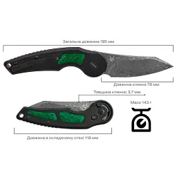 Ніж Fox Jupiter Titanium Malachite - мініатюра 10