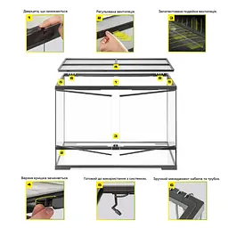 Тераріум ExoTerra для екзотичних тварин Pro Terrarium скляний 45x45x45 см - мініатюра 5