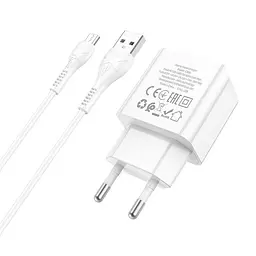 Комплект зарядний блок і кабель Hoco Proton C98A Micro USB Cable 1USB 18W білий - мініатюра 7