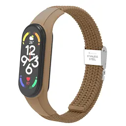 Ремінець для Xiaomi Mi Band 7/6/5/4, Braided Solo Loop, бежевий, нейлоновий плетений браслет, еластичний змінний ремінець для фітнес-трекера з надійним кріпленням, ArmorStandart (ARM81131)