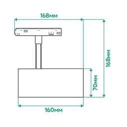 Світлодіодний магнітний трековий світильник Ardero MGN303ARD 20W 4000К чорний (80148) - мініатюра 3