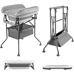 Столик для пеленання з ванночкою Kinderkraft Bubbly Grey (KABUBB00GRY0000)
