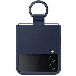 Чохол Samsung Galaxy Z Flip 4 Silicone Cover with Ring Navy sm-f721b - мініатюра 6