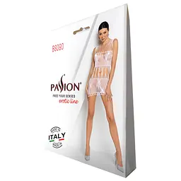 Бодістокінг мінісукня з метеликами Passion BS090 One Size white - мініатюра 6