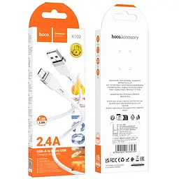 Кабель Hoco X109 Energy silicone charging data cable Micro White - мініатюра 2