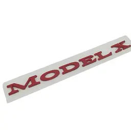 Емблема напис Model X для Tesla Червона 195х18мм пластик (на скотчі)