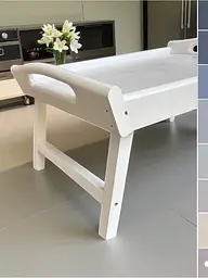 Складаний кавовий столик для сніданку в ліжко білий 42×28×17 см №5 - мініатюра 4