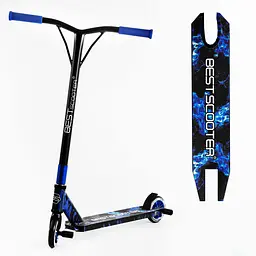 Самокат трюковий Best Scooter 72х13х58 см Синьо-чорний 000231662 - мініатюра 2