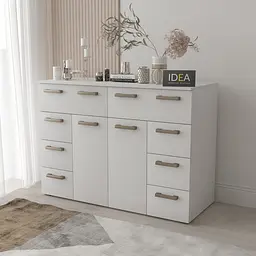 Комод на 8 шухляд з дверима Idea ТКБ-381 Білий