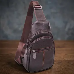 Зручна чоловіча сумка через плече з натуральної шкіри 21308 Vintage коричнева