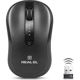 Комп'ютерна мишка Real-El RM-450W Wireless/Bluetooth Black/Gray (EL123200046) - мініатюра 3