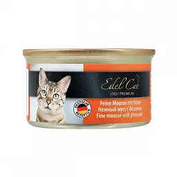 Вологий корм для котів Edel Cat 85 г (мус із фазаном)