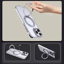 Чохол TPU+PC Empire with MagSafe and Ring для Apple iPhone 15 Pro (6.1) Clear - мініатюра 4