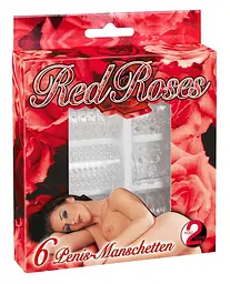 Набір насадок на пеніс Red Roses Penis Ring Set, 6 шт (прозорий) - мініатюра 8