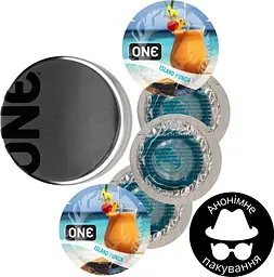 Презервативи One Flavor Wave Тропічний коктейль блакитні 5 шт. у кейсі (ROZ6501052003) - мініатюра 2