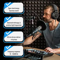 Навушники дротові Philips SHP9600 HiFi Over-ear Cable 3 м Black (SHP9600/00) - мініатюра 4